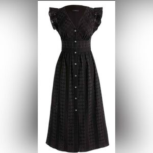 J. Crew Eyelet Ruffle Midi Dress NWT size 4